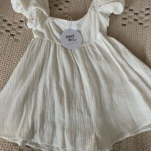 Princess Polly Cream Puff Sleeve Romper